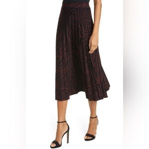 Ted Baker London Viviynn Zebra Print Pleated Midi Skirt